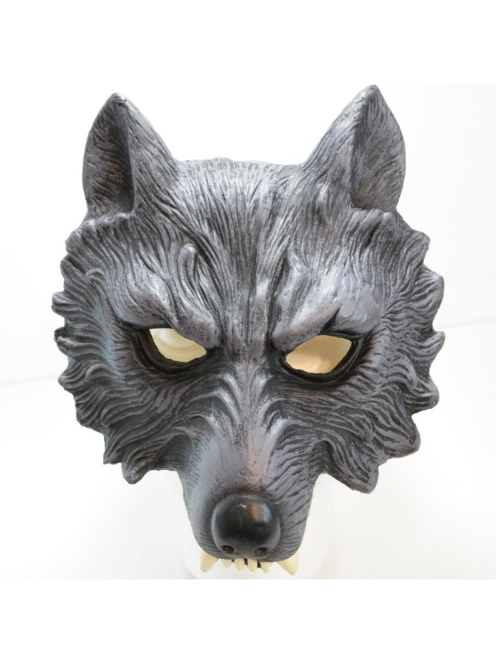 Gray Wolf Mask Halloween Costume Foam Latex Animal Face Mask Elastic Strap - Picture 2 of 5